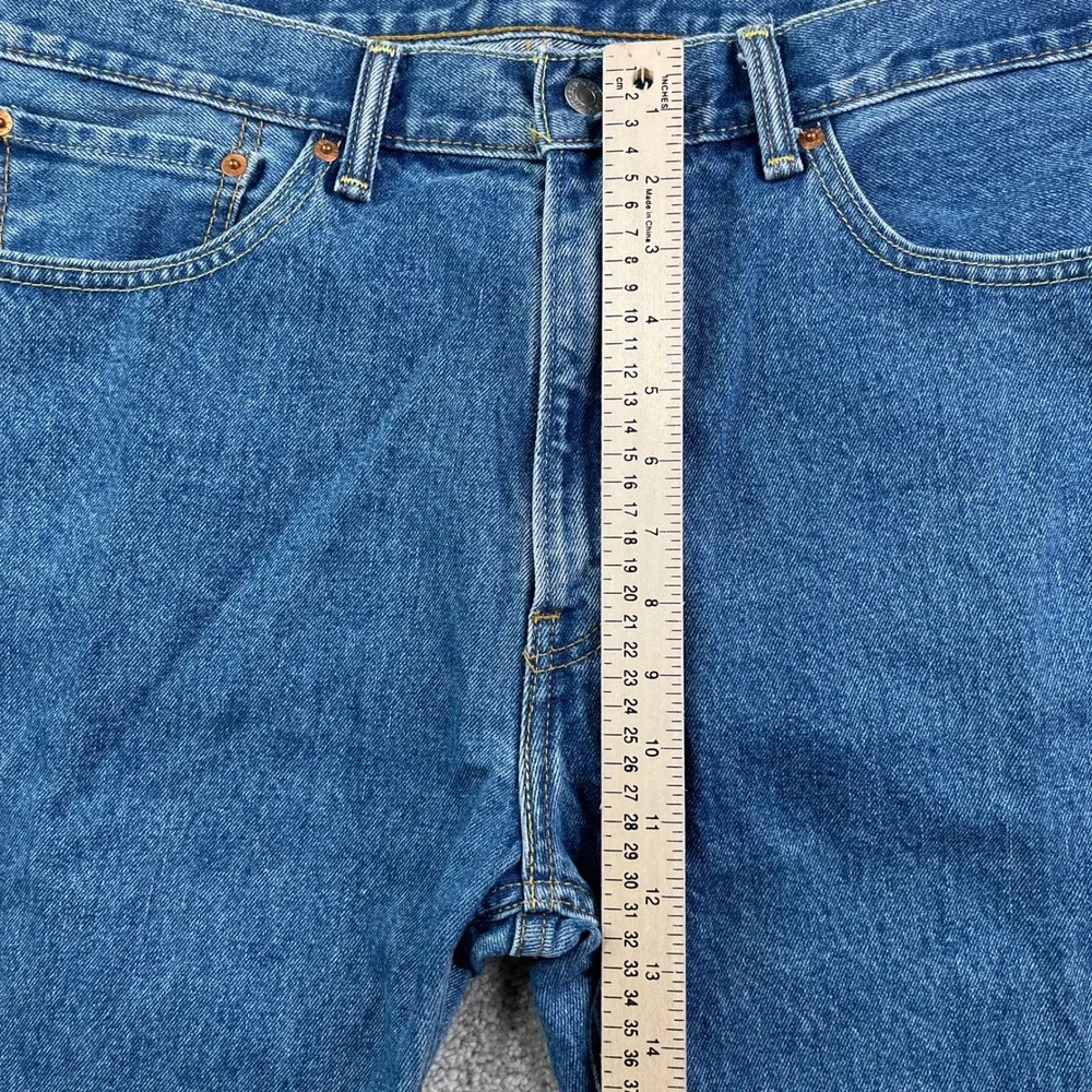 Levis 505 Jeans Mens 38x34 Blue Regular Fit Straight Leg Denim Classic Everyday